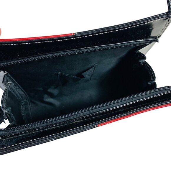 Y2K Colorblock Patchwork Shoulder Bag With Long Straps Faux Leather Purse VTG - Picture 8 of 12